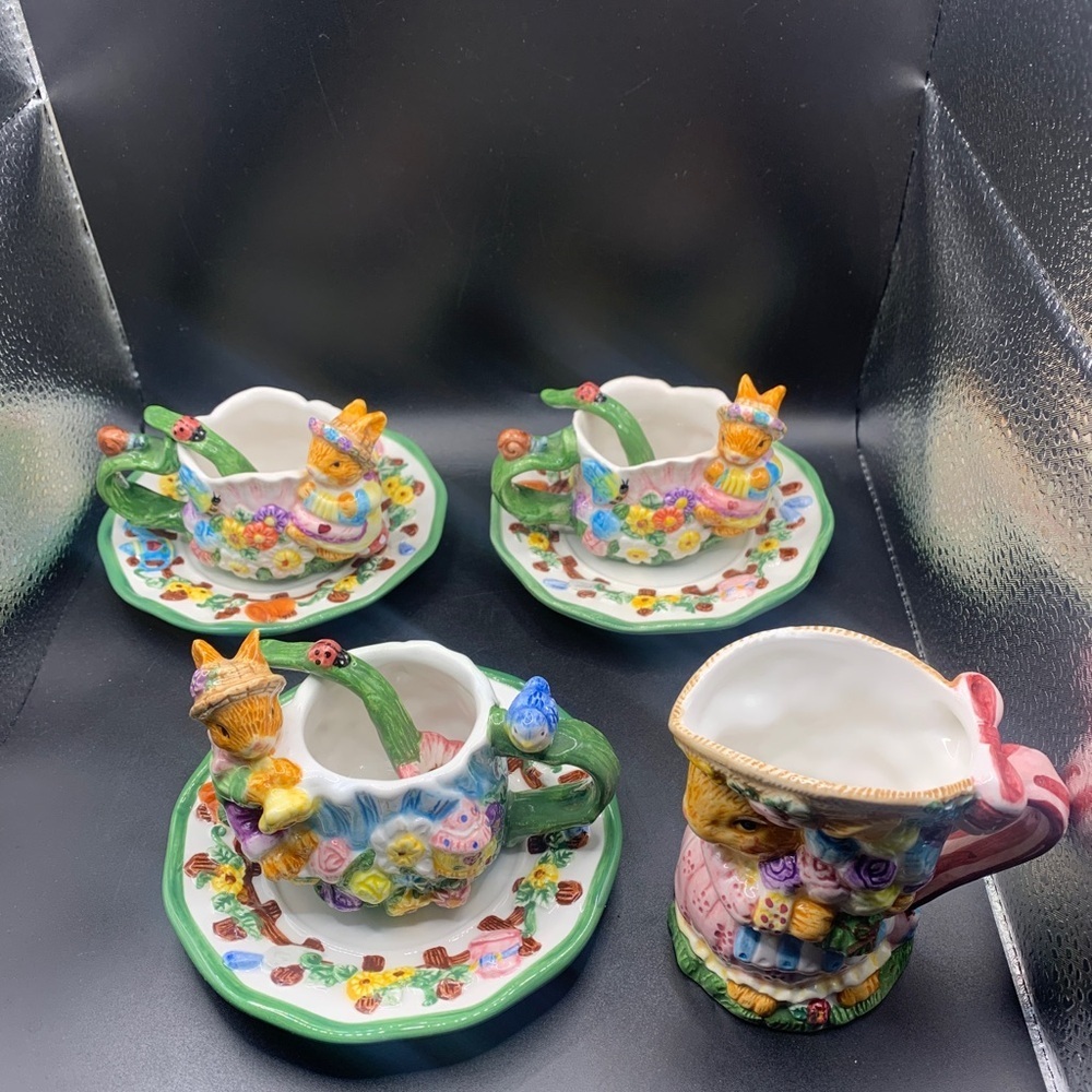 Mecuries Bunnie Rabbit Partial Tea Set 10 Pieces Total